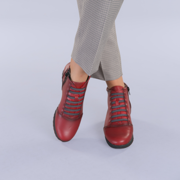 Δερμάτινα παπούτσια  Lova κόκκινα, 3 - Kalapod.gr